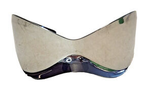 Oversized Futuristic Mirrored Silver Sunglasses Wrap Around Goggle Type Eyewear
